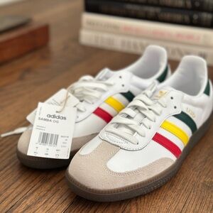 Adidas Samba OG Men's Sneakers - White, Red, Yellow, Green